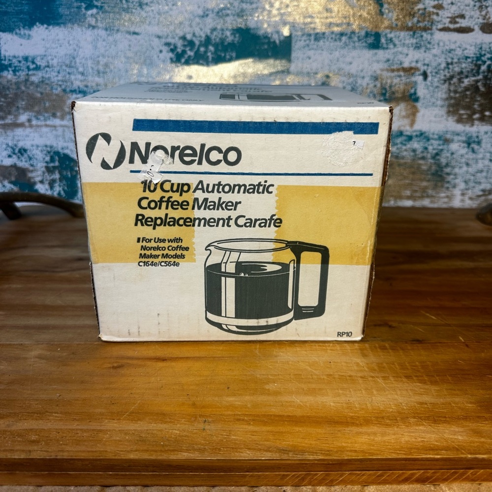 Vintage Norelco 10 cup Coffee Maker Replacement Carafe New in Box